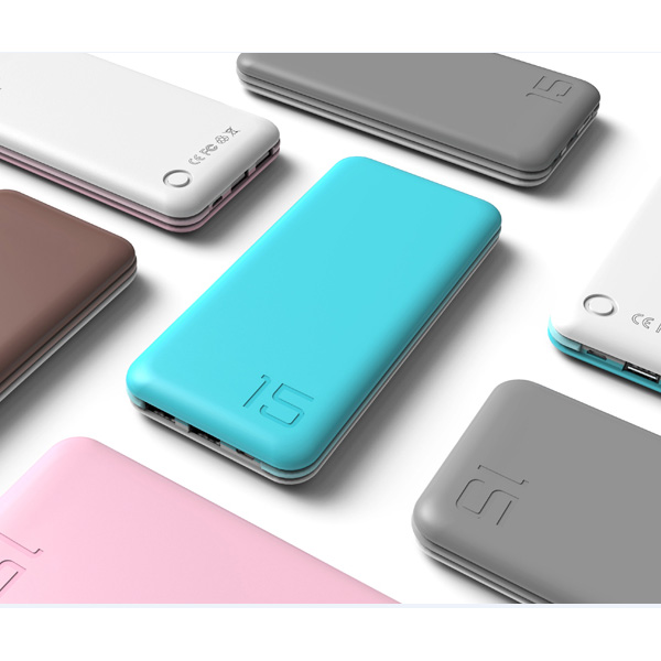 Popular portable Dual colors power bank 15000mah