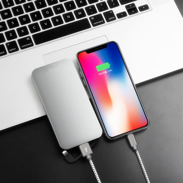 Popular power bank with cable built in fast charge